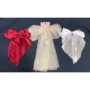 NEW Lot of 3 Bow Hair Clips Tulle and Satin